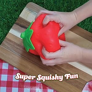 Squishy Extra Large Strawberry, Gag Gifts Funny Adult, Giant Stress Ball, Fidget Sensory Toy for Kids, ADHD Toys