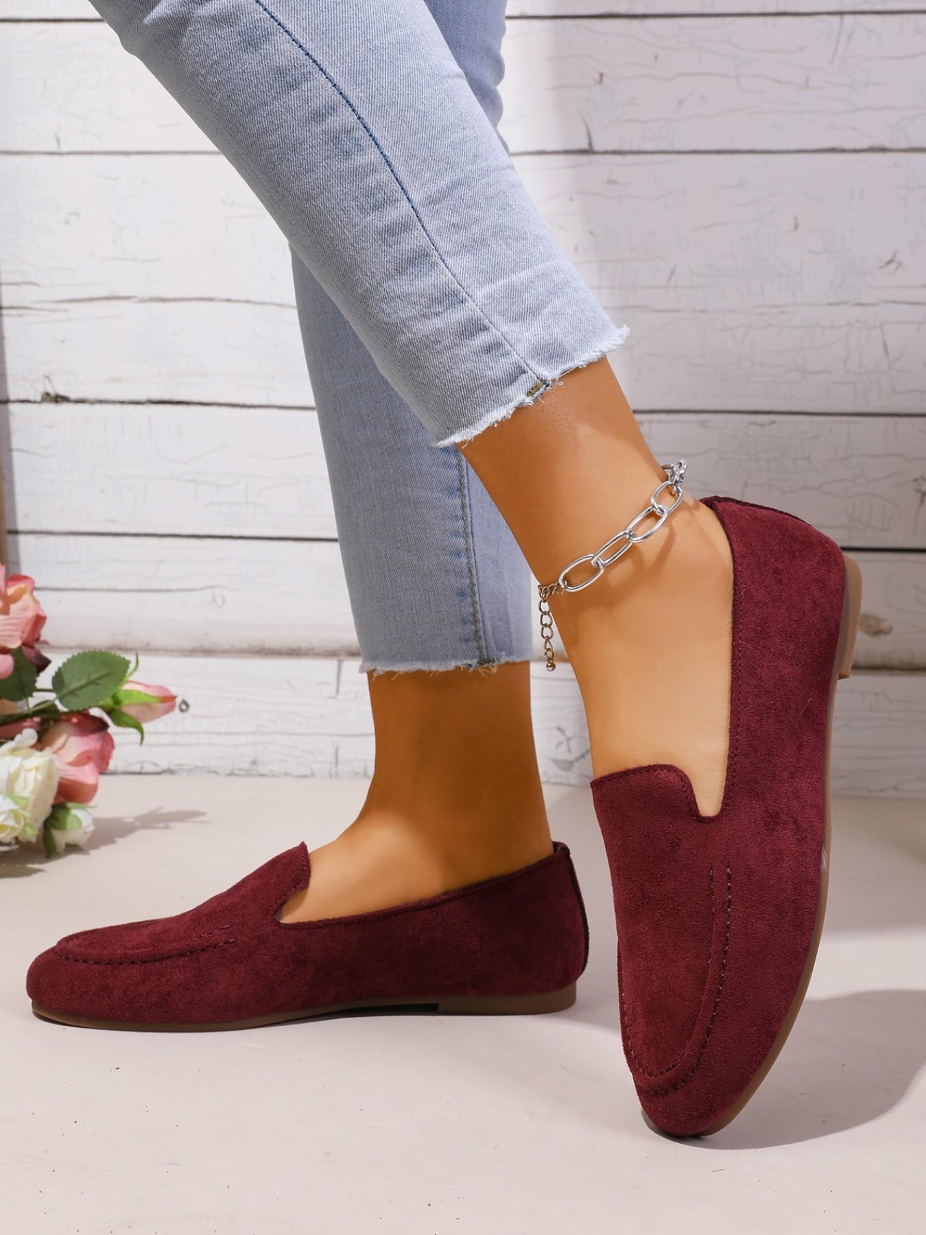 Casual Versatile Faux Leather Loafers, Flat Slip-On Comfortable Shoes, Chic Commuter Beanies, Perfect for Daily Wear