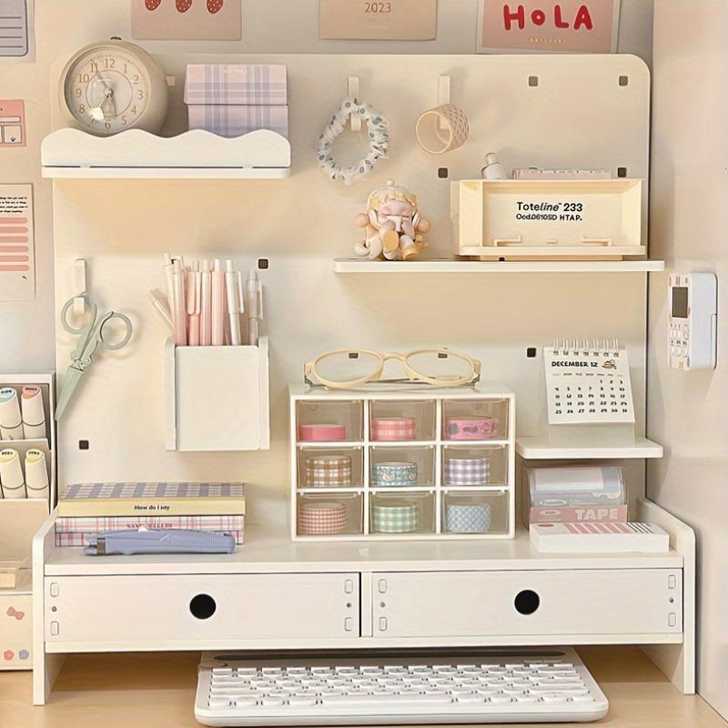 Faridabio desktop storage rack, punch-free storage shelf, ideal for dormitories and offices, perfect for organizing cosmetics, stationery and books, suitable for tables and drawers in homes and offices