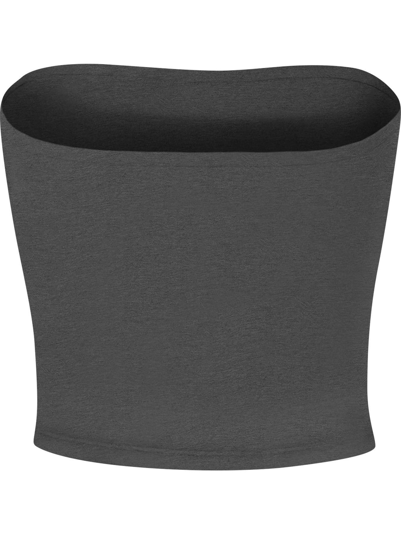 Women's Basic Solid Color Tube Top (6 Pack), Strapless Short Waist Design, High Stretch Knit Fabric, Fit, Versatile for All Seasons, Womenswear