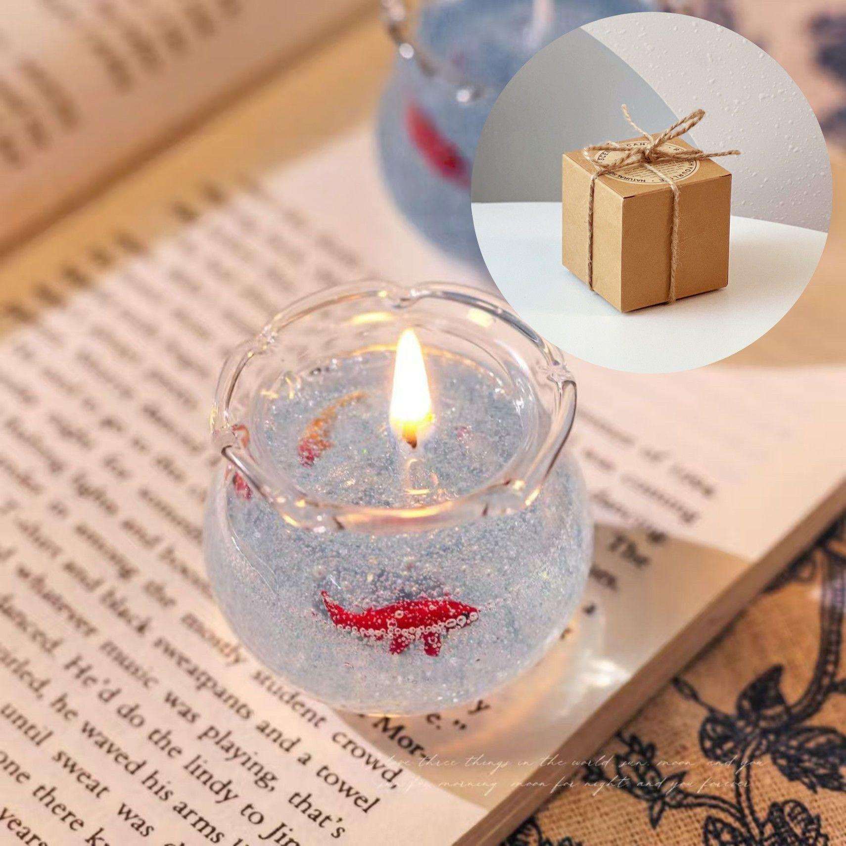 Bubble Fish Tank Scented Candle, Cute Elegant Cozy Decor, Ideal Gift for Girlfriend & Besties, Wedding Favor, Artistic Glass Ornament for Living Room, Bedroom & Hallway Ambience