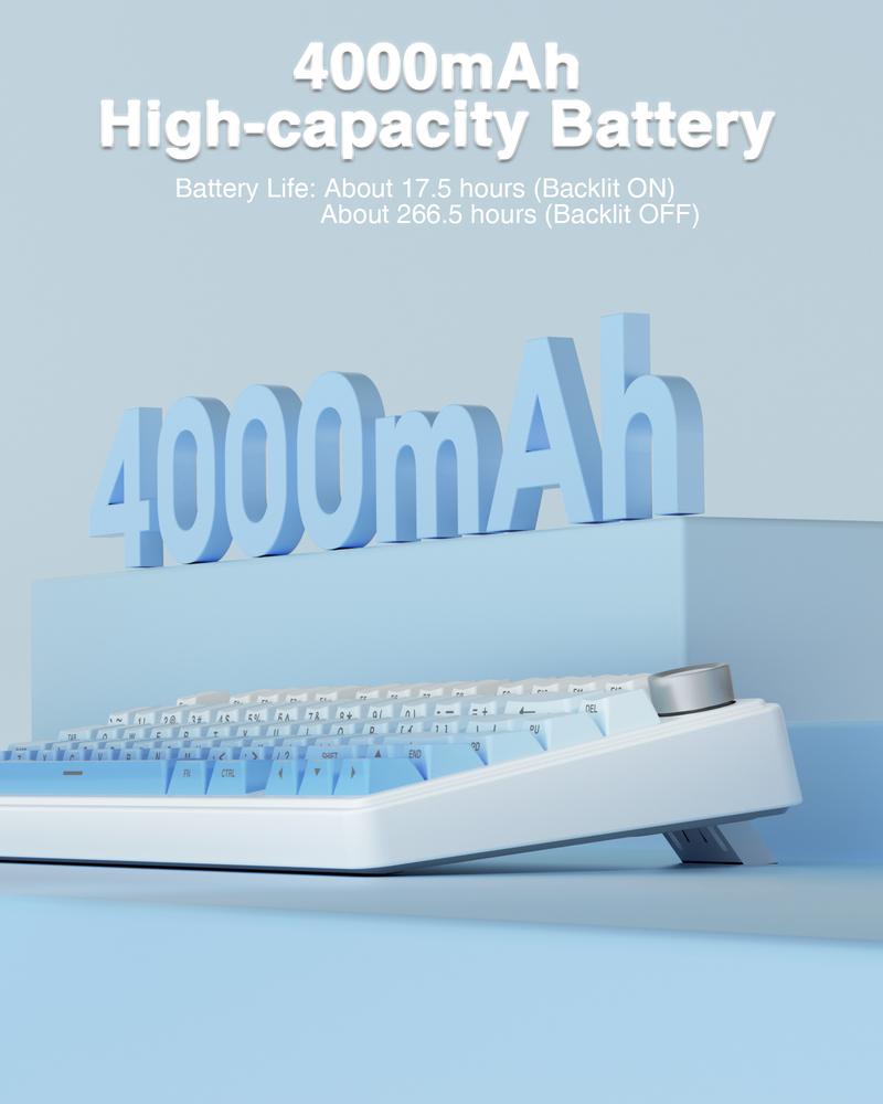 AULA F75 Pro Wireless Gaming Mechanical Keyboard, Knob Control 75% Washer Hot Swappable Custom Keyboard, Tri-Mode Connect RGB Backlight, Pre-lubricated Linear Switches, Side Printed PBT Keycaps , Gradient Blue Creamy Keyboard  TikTokShopfalldealsforyou