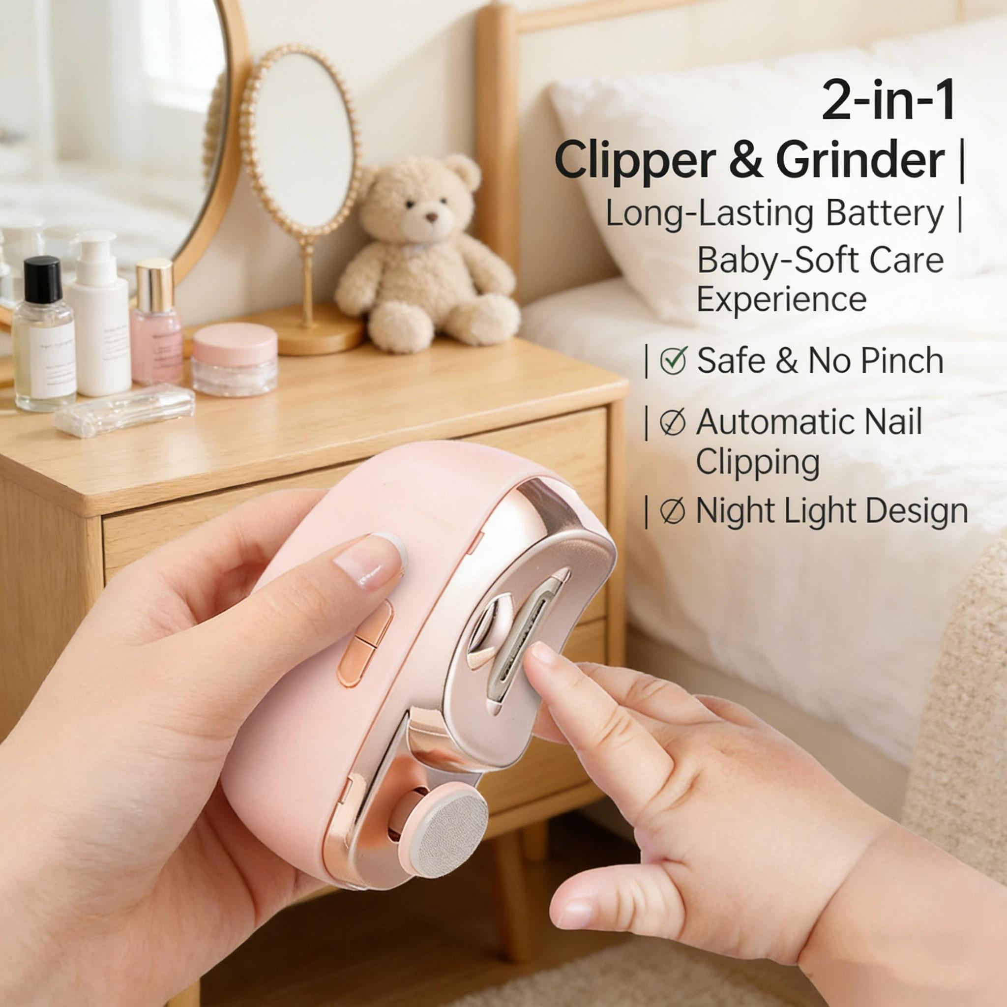 Electric Nail Clippers Automatic Multi-Function Anti-Splash Manicure Polisher, Baby Infant Toddler Electric File Grinder
