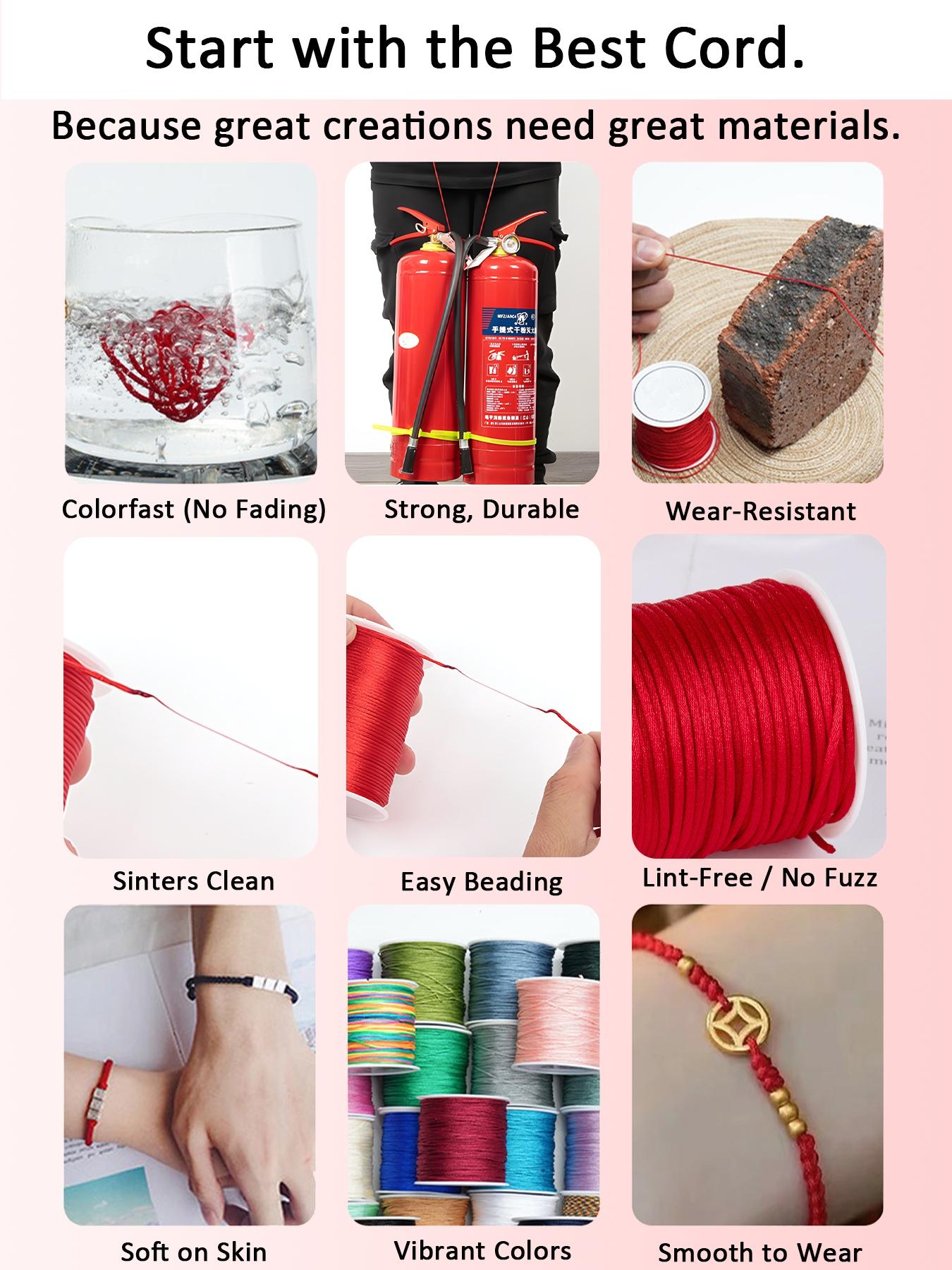 1.5mm X 70m Satin Nylon Cord String for DIY Bracelets, Necklaces & Jewelry Crafting, Beading, Ultra-Durable Versatility Macrame String Multi-Color Available