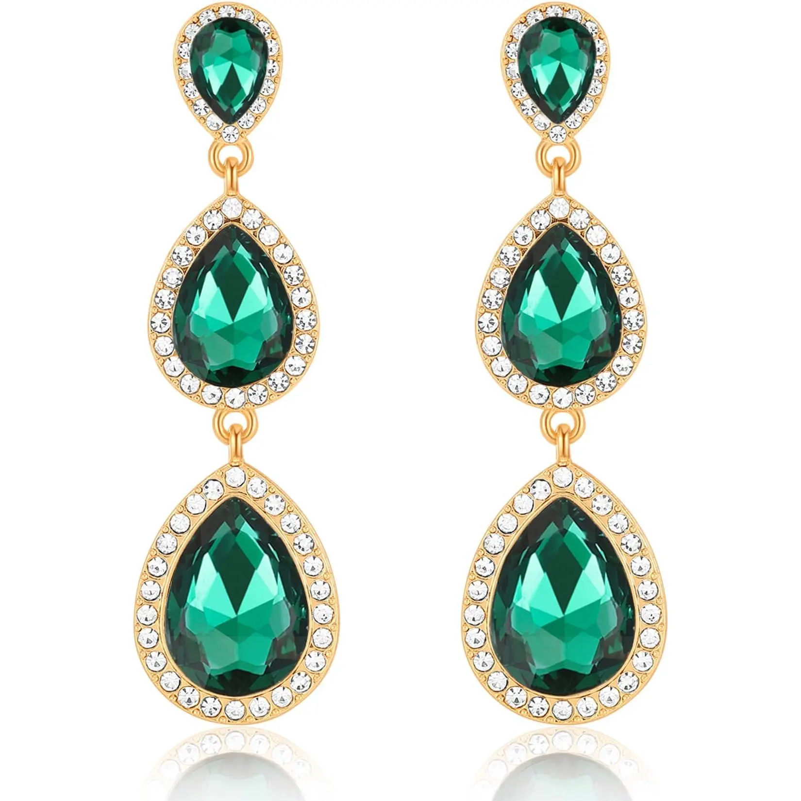 B02 Emerald Green Gold-Tone