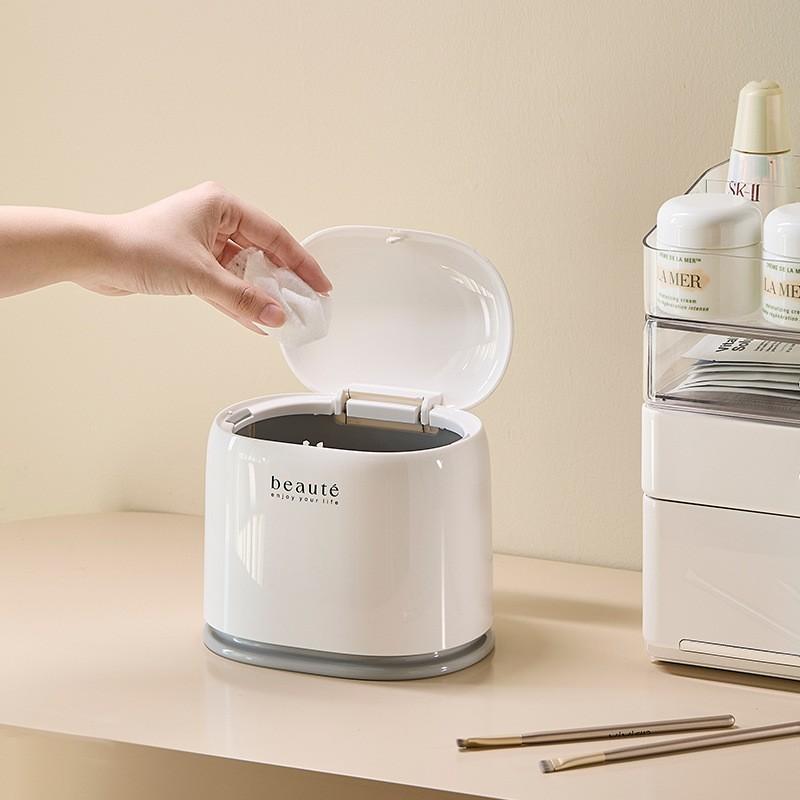 Stylish Press Type Desktop Garbage Bin, Luxury Design for Desk & Living Room, Compact Waste Container, Durable & Convenient for Daily Use