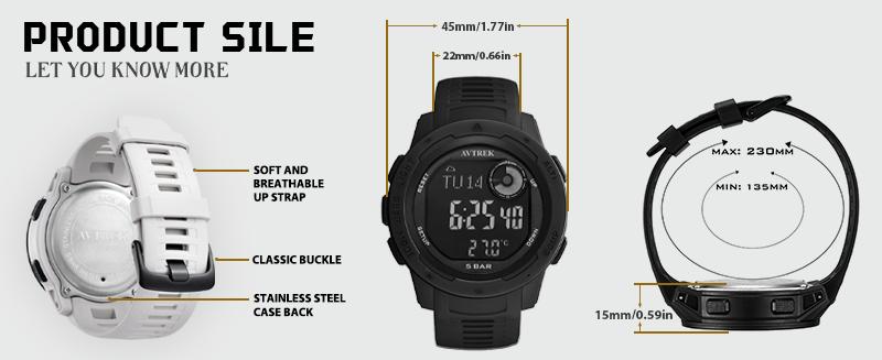 AVTREK Trendy Multifunctional Tactical Sport Watch for Men Men's Accessories with Luminous Dial, Altimeter, Compass, Stopwatch, 50M Waterproof for Outdoor Hiking, Camping, Trendy Multifunctional Watch sohochic AVTREK Trendy Multifunctional Tactical Sport Watch for Men Men's Accessories with Luminous Dial, Altimeter, Compass, Stopwatch, 50M Waterproof for Outdoor Hiking, Camping, Trendy Multifunctional Watch sohochic