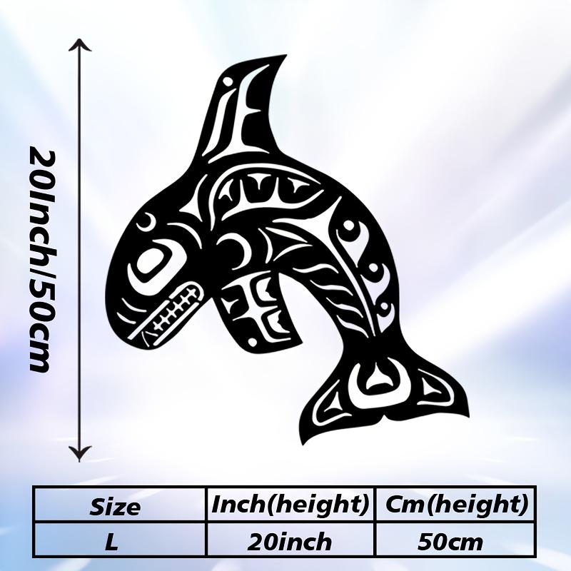 1pc Orca Metal Wall Art - Rust-Resistant Iron Orca Statue Mural Suitable for Coastal Nautical Decor, Ocean Theme Bedroom & Christmas Marine-Themed Gift for - Elegant Orca for Marine Lovers