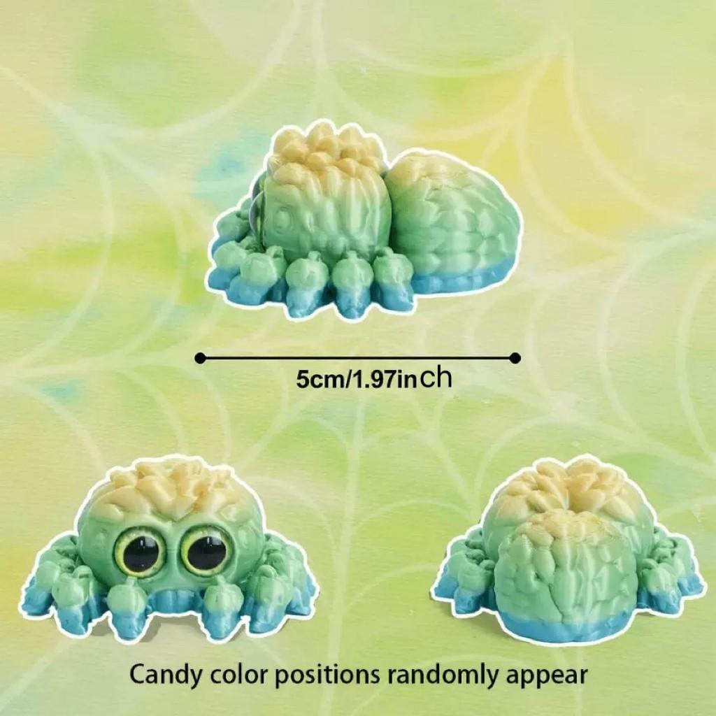 5 counts Cute Multicolor Spider Decor, Daytime Home &Office Decoration, Artistic Animal Tank Ornament,Durable Plastic Video Game Theme, Collectible Figurine