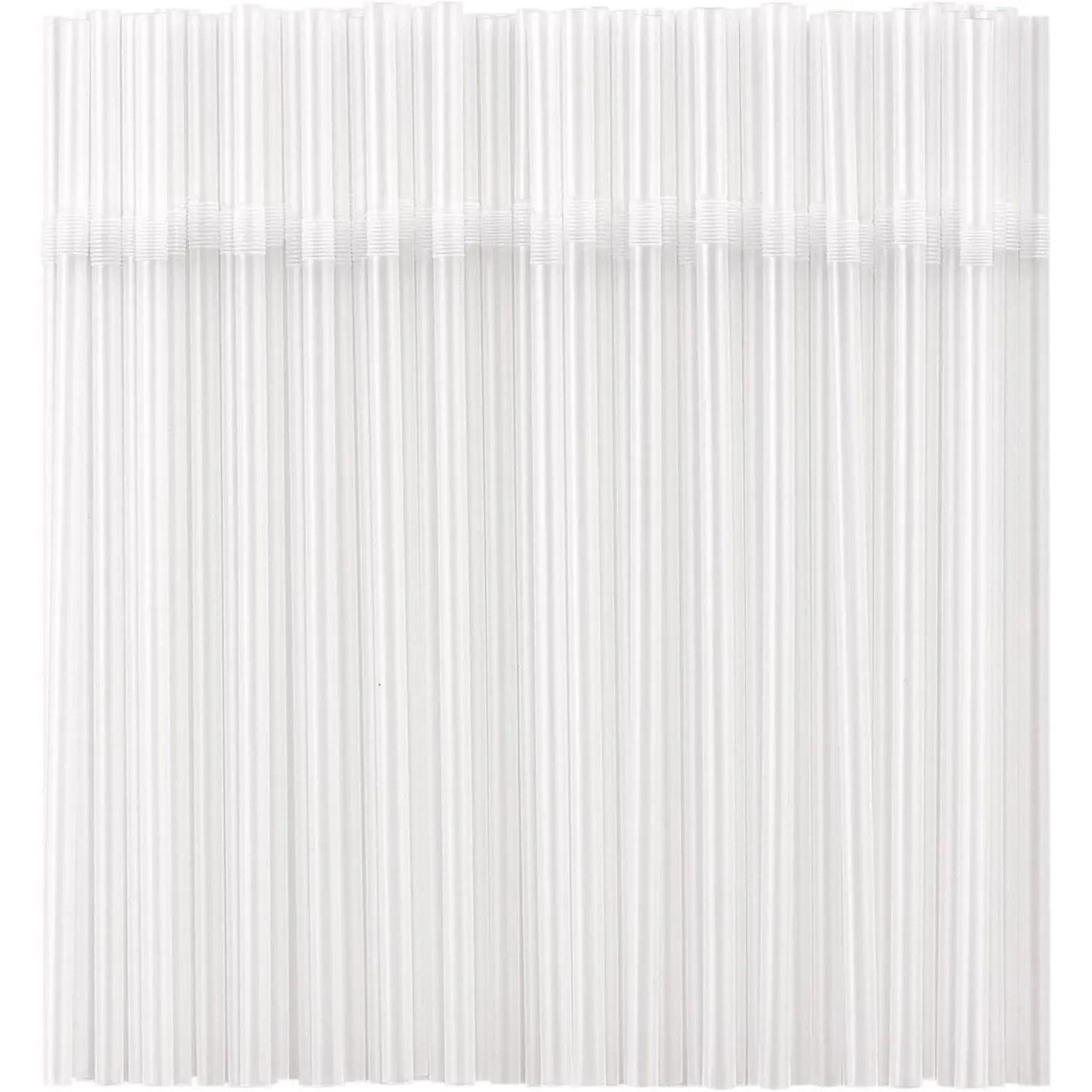 [Individually Wrapped] 100 count Clear Flexible Plastic Straws, Disposable Bendy Straws, 8.26" Long and 0.23'' Diameter,