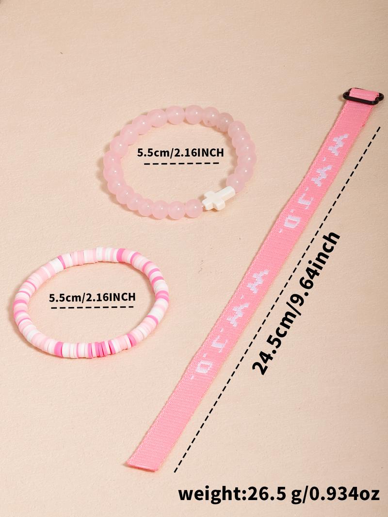 Wwjd Beaded Bracelet With Cross Charm, Exquisite Jewelry For Birthday Gift