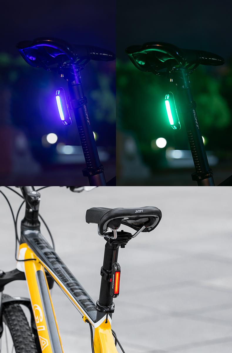 ROCKBROS Bike Tail Light USB Rechargeable LED Bike Rear Light 6 Modes IPX4 Bike Taillight for Night Riding