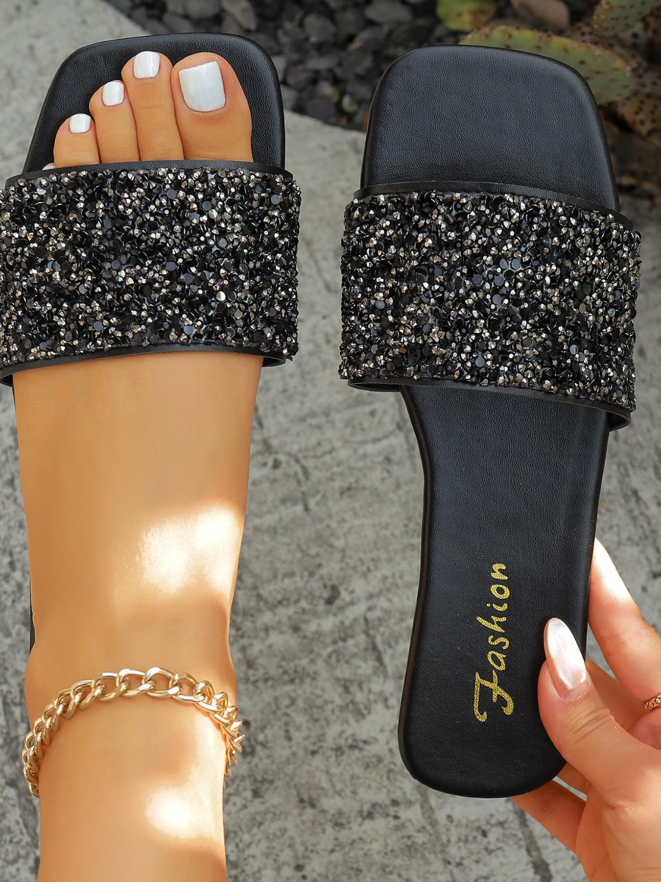 New Arrival! Luxury Rhinestone Sandals, Soft Sole Anti-Slip, Comfortable for Commuting, Dating, Vacation, Perfect for All Occasions