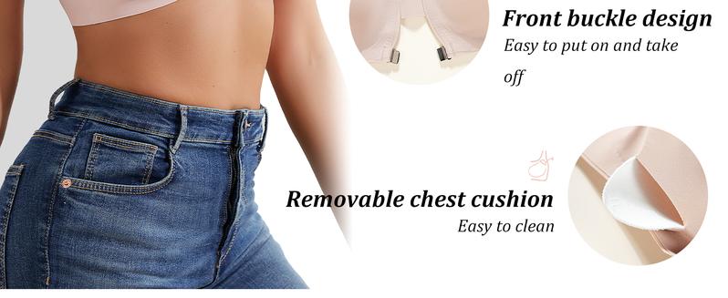 3 Pack Magnetic Front-Closure Wireless Bra with Spaghetti Straps Breathable Lightweight Comfortable Fit Womenswear Minimalist Bridal Basic Nylon Adjustable Everyday Wear  TikTokShopBlackFriday