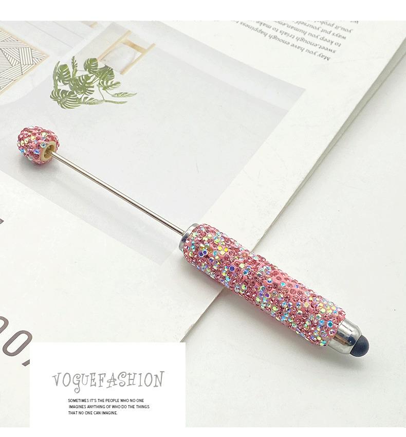 10pcs New DIY Touch Screen AB Full Rhinestone Beadable Pens, Creative Cute Beaded Pens, AB Color Diamond Ballpoint Pens, Stationery Gift Pens
