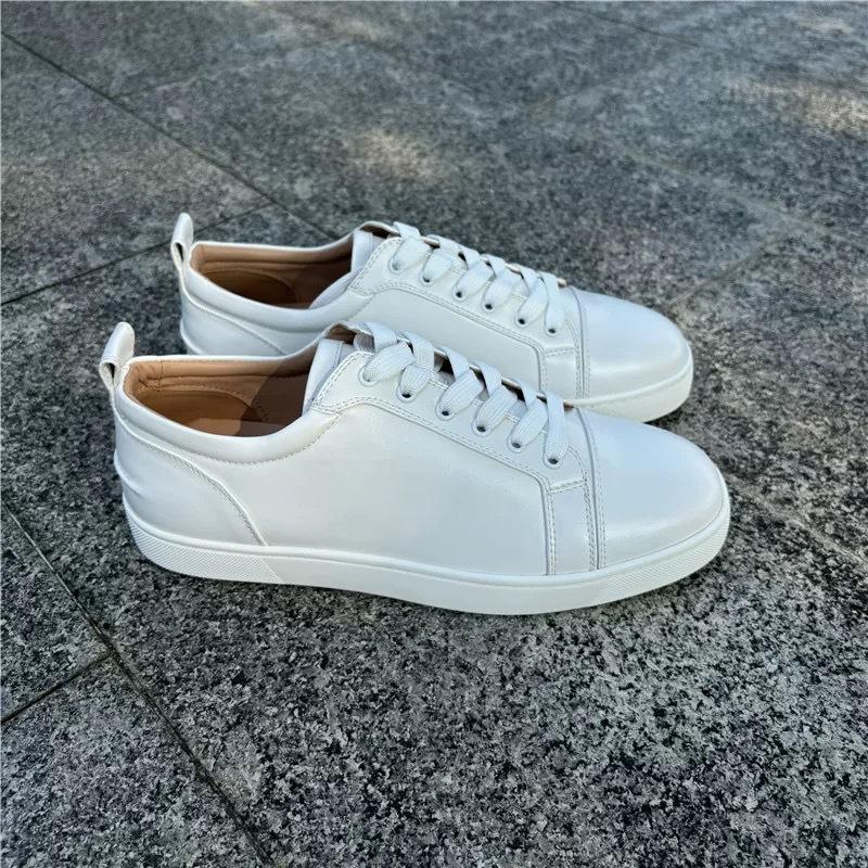 Men's Lace-Up Casual Sneakers - Artificial Leather Upper, Breathable Design, Non-Slip Grip, Rubber Sole, Versatile Classic Sports Shoes