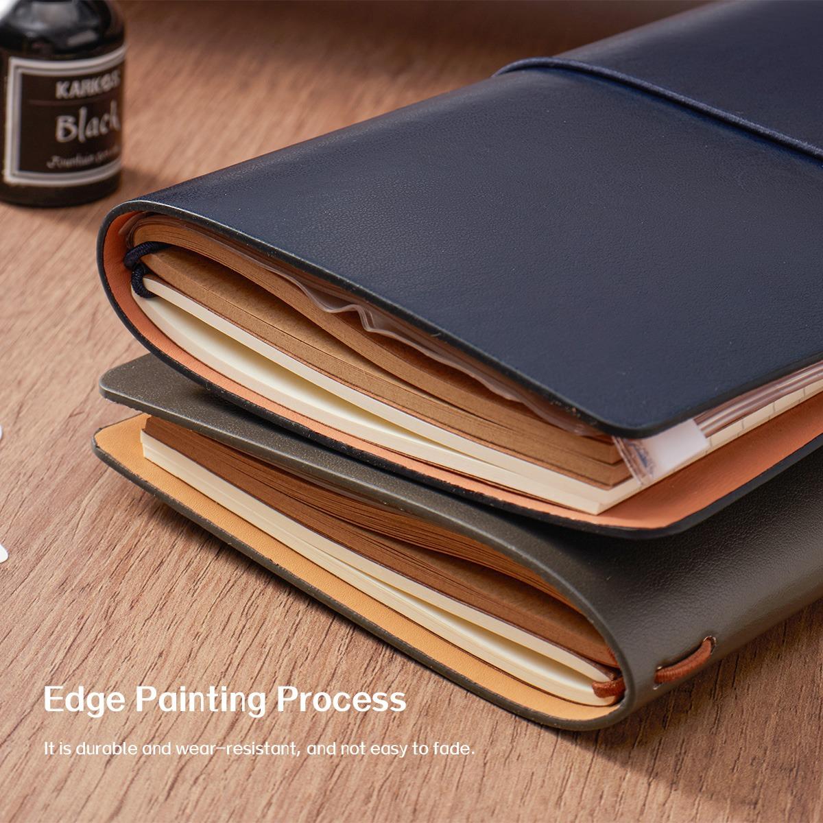 Creative A6 Bound Notebook with Kraft Paper Pages, Durable PVC Storage Bag, Ideal for Travel Diaries & School Supplies