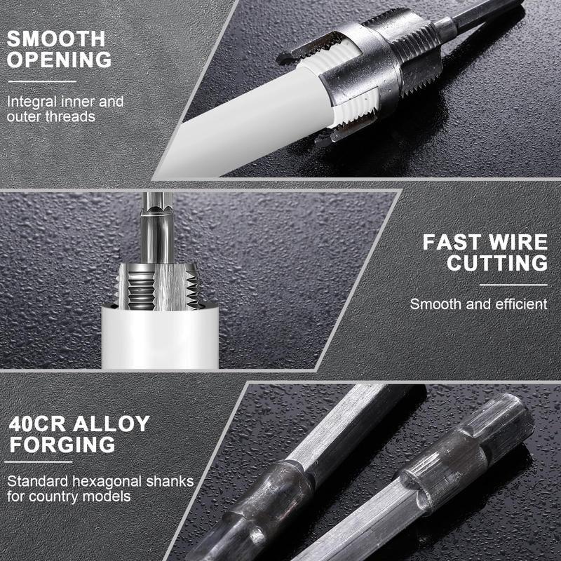 Professional Integrated Pipe Threading Tool Set, Internal & External Thread Maker for Ppr/PVC Pipes, Fits Multiple 1/2", 3/4", 1" Pipes, Works with Electric Drills