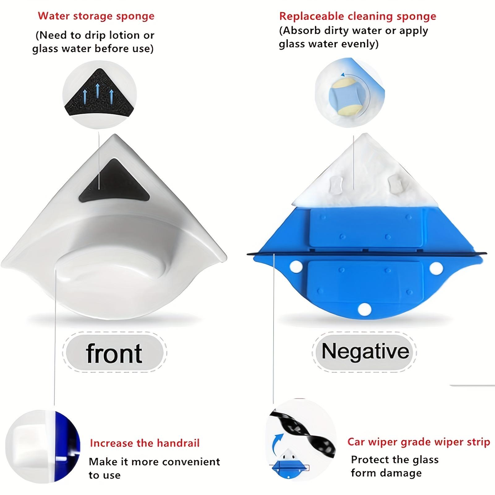 Double-Sided Magnetic Window Squeegee Home Cleaning Tool, Scratch-Free Glass Cleaner, Ring Handle, Suitable for 3-8mm Glass, Durable Plastic Design