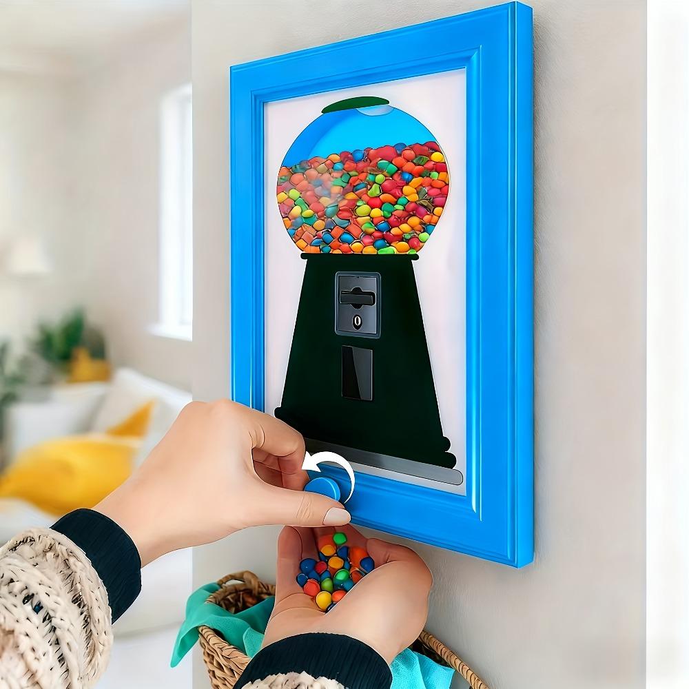 Candy dispenser, perfect Christmas gift candy distribution rack, square frame design, can be hung on the wall, equipped with candy distribution function