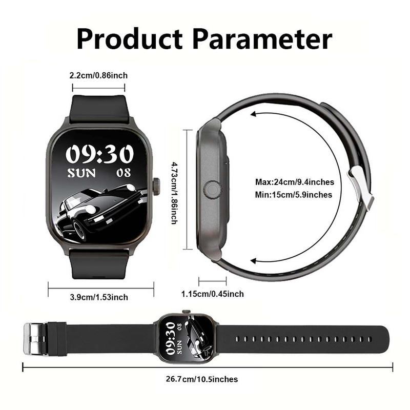 2.01 Inch Full Touch Screen Smart Watch with Text Reminder and Call Answer, IP68 Waterproof, for Android/iPhone, Fitness Tracking Watch, 100+ Sports Modes Smartwatch for Men and Women Gift