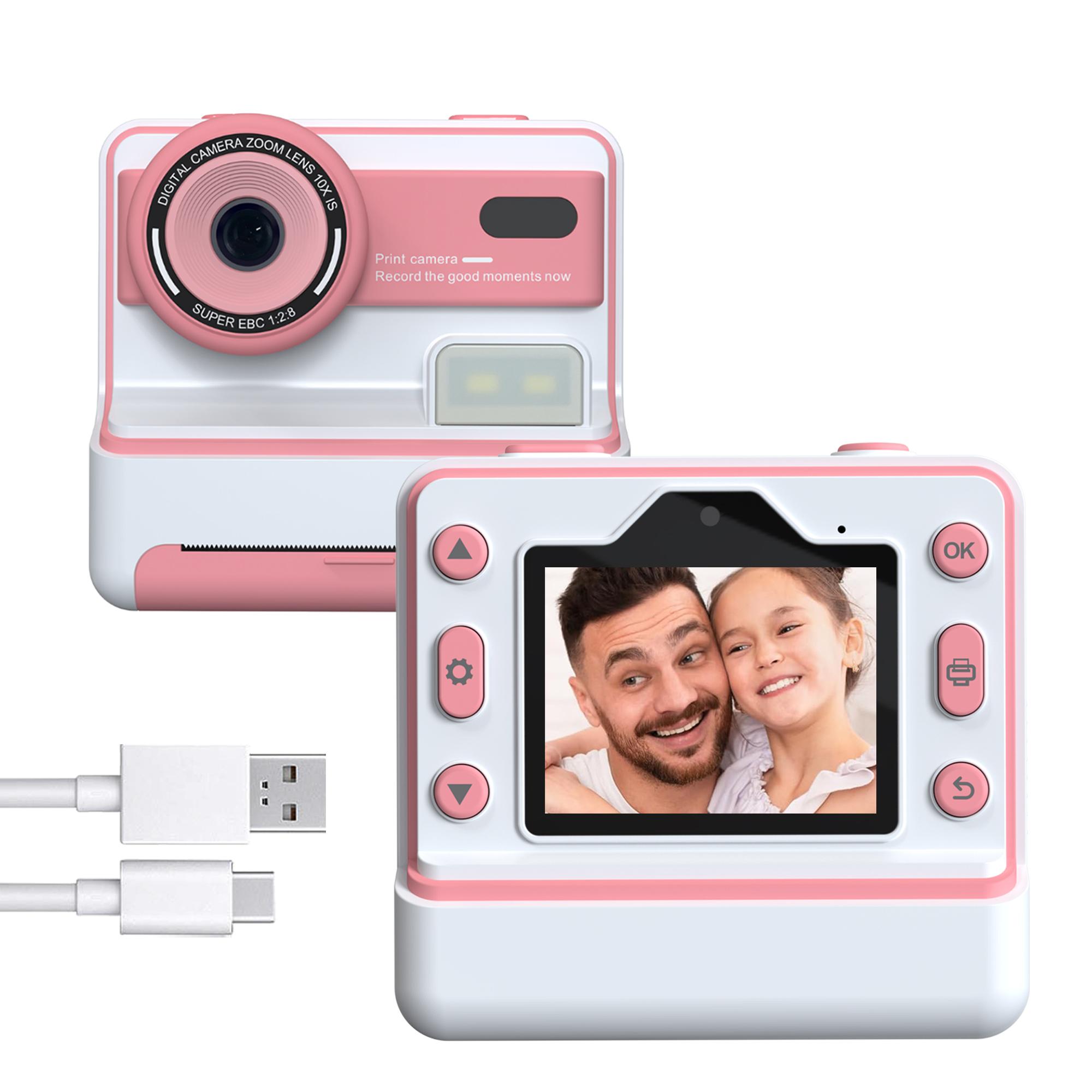 New Polaroid Camera, 1080P 2.4-Inch Screen Digital Instant Print Camera with Printing Paper & 32GB Card, Birthday Gift for Kids Aged 3-12