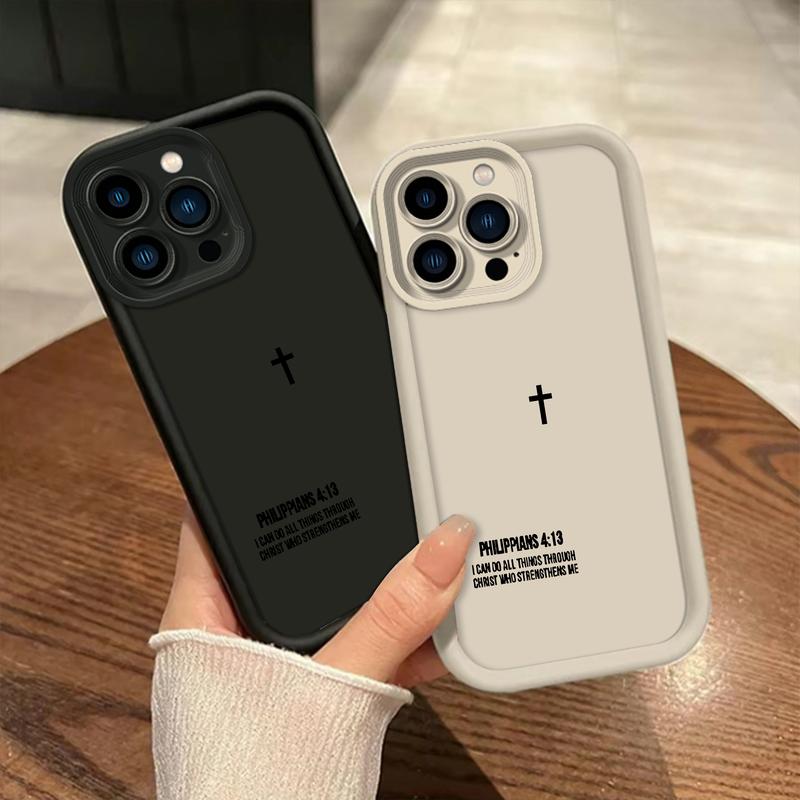 Bible text TPU mobile phone case for iPhone Samsung Galaxy 17Pro Max Air 16 15 14Plus 13 12 11 XR XS S25 S24 S23 S22 Shockproof Anti-Drop Phone Case Cute Gift for Her.HY19