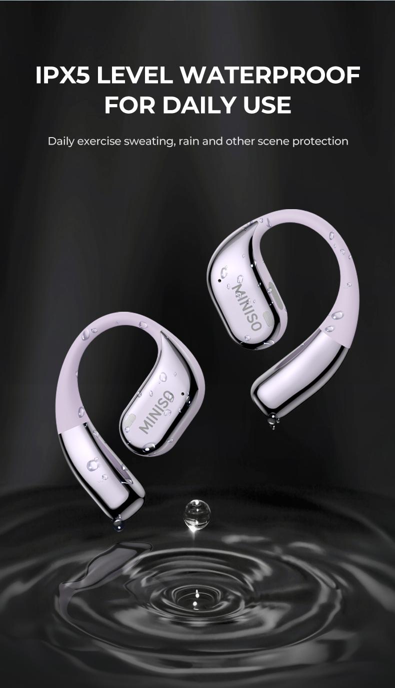 MINISO MS152 True Wireless Open Ear Headphones Bluetooth 5.4 HIFI Stereo Earbuds Noise Canceling Sports Earphones IPX5 Waterproof With microphone