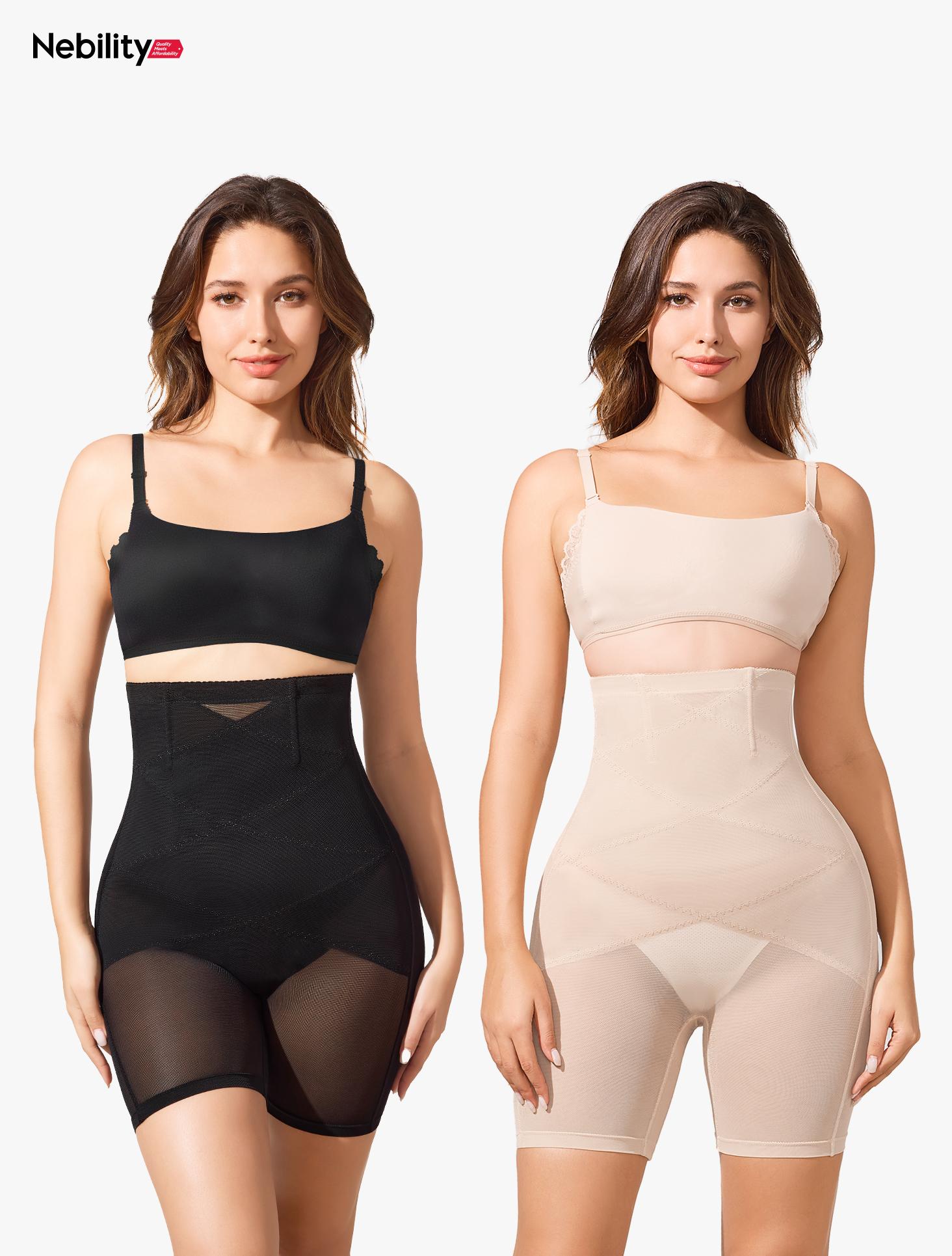 Nebility Mesh High-Rise Core Support Shaper Shorts Butt Lifter Thigh Slimmers Basic Womenswear