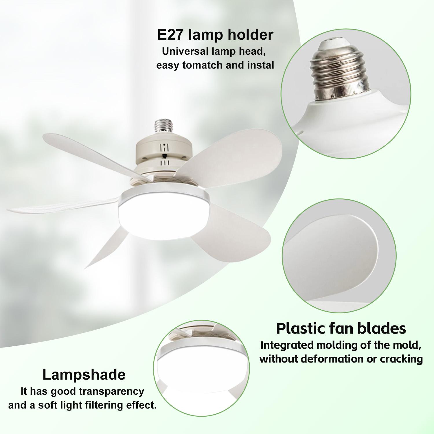 20.5 Inch Remote Control Ceiling Led Light Fan with Extension Pole, Tool-Free Installation, Energy-Saving Nightlight, Timer, Bedroom/living Room/kitchen