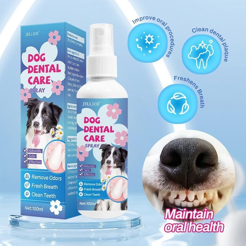 Pet Mint Oral Spray Mouthwash for Cats and Dogs, Fresh Breath Oral Care Solution, 100ML, Effective Odor Eliminator, Gentle Formula