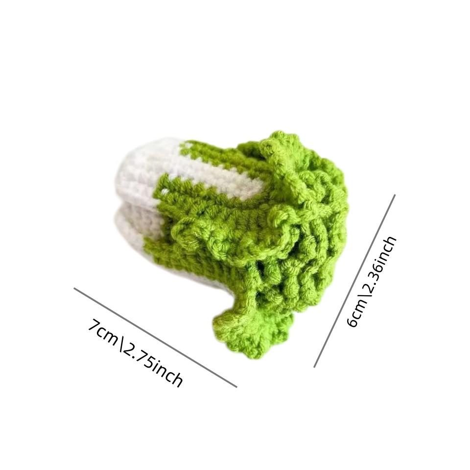 Wealthy Cabbage Keychain Knit Pendant, Handmade Crochet Doll Bag Charm, Small Gift Accessory, Unique Crafted Decoration
