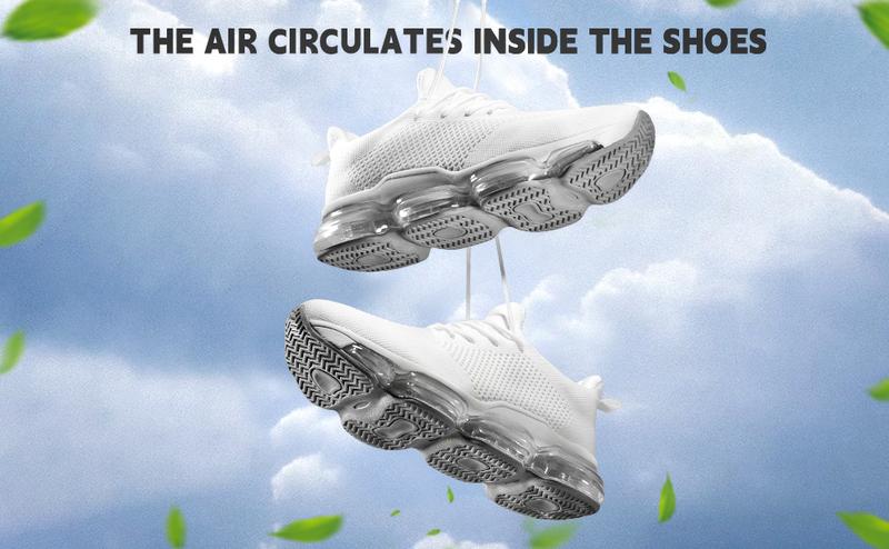 Mens Walking Shoes Lightweight Breathable Non Slip Air Running Shoes Workout Casual Comfortable Fashion Tennis Sneakers White