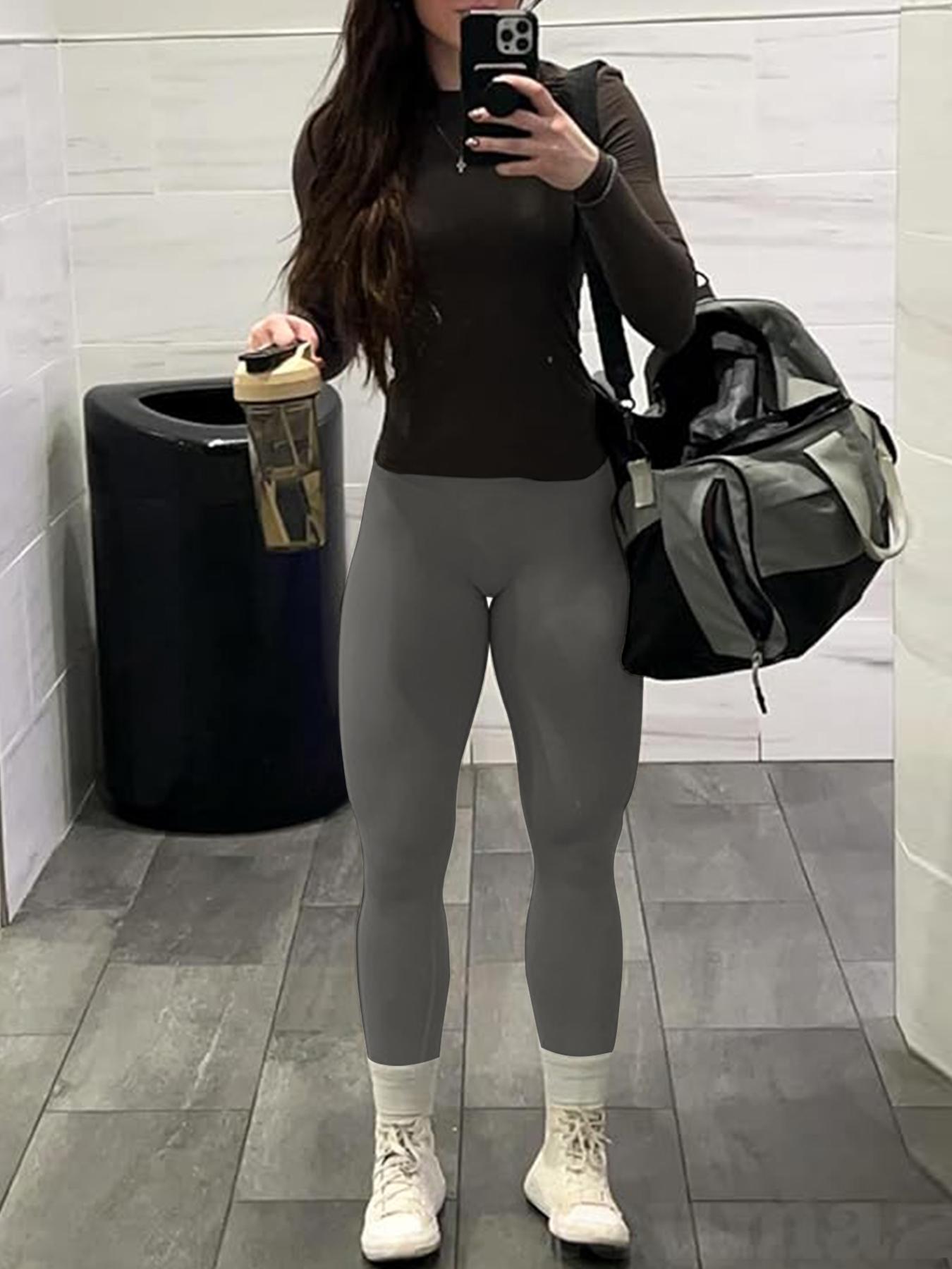 2-piece women's seamless peach-shaped high-waisted yoga leggings with hidden buttock-lifting design High-waisted waist-cinching fitness training sports running leggings Tight-fitting breathable athletic base layer leggings Skinny Yoga Bottoms