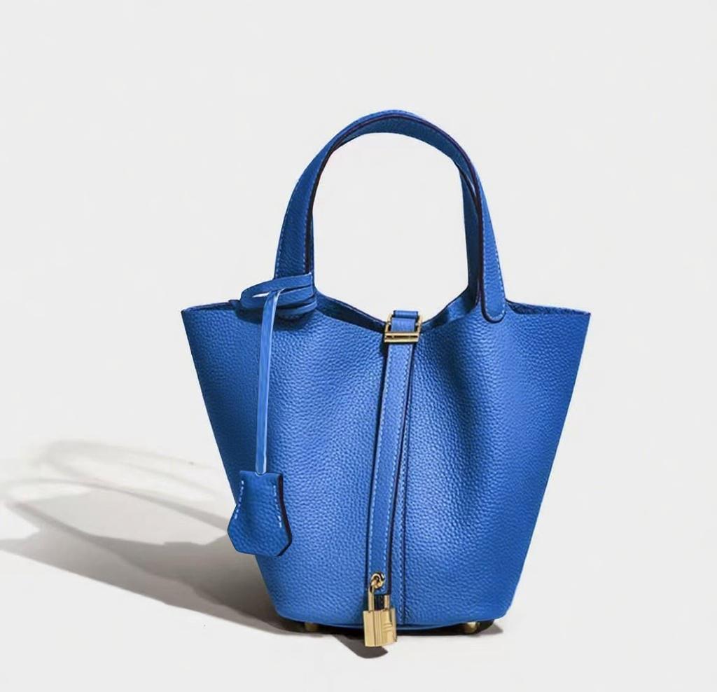 Women's Fashionable Plain Color Leather Handbag, Casual Versatile Handbag with Lock Design, Trendy All-match Purse for Daily Use, Leather Textured Handbag