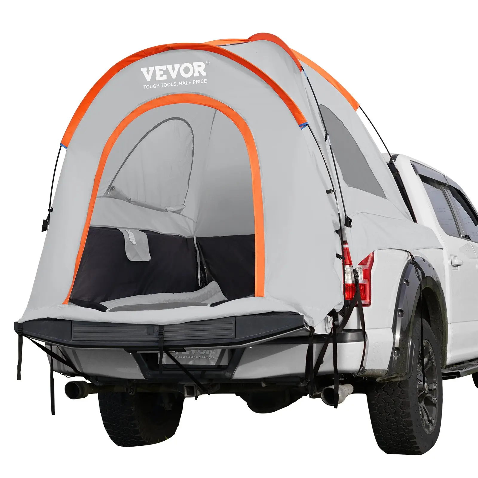 VEVOR Truck Bed Tent, 5.5'-6' Pickup Truck Tent with Rain Layer and Carry Bag, Waterproof PU2000mm Double Layer Truck Tent for Camping, Accommodate 2-3 Person, for Camping Traveling Outdoor Activitie