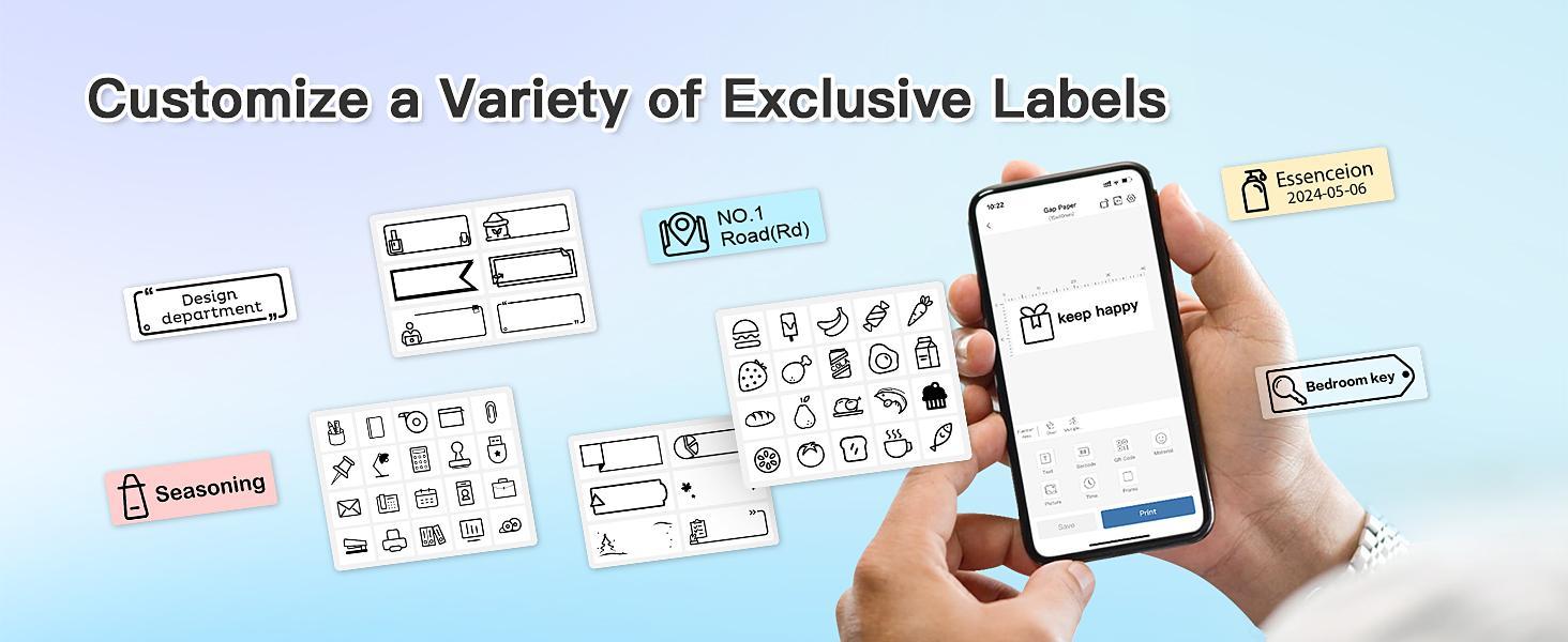 P31S Label Printer, Portable Bluetooth Label Maker, Thermal Printer for Organization, Storage, Office and Home, Gift