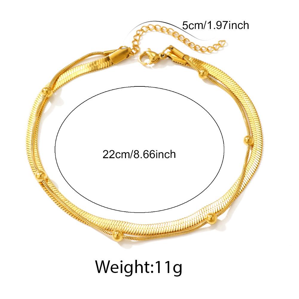 Summer fashion snake bone pattern anklet, elegant shiny titanium steel anklet for women and girls, beach party fashion accessory, daily dress decoration, trendy and versatile, great choice for gift giving!