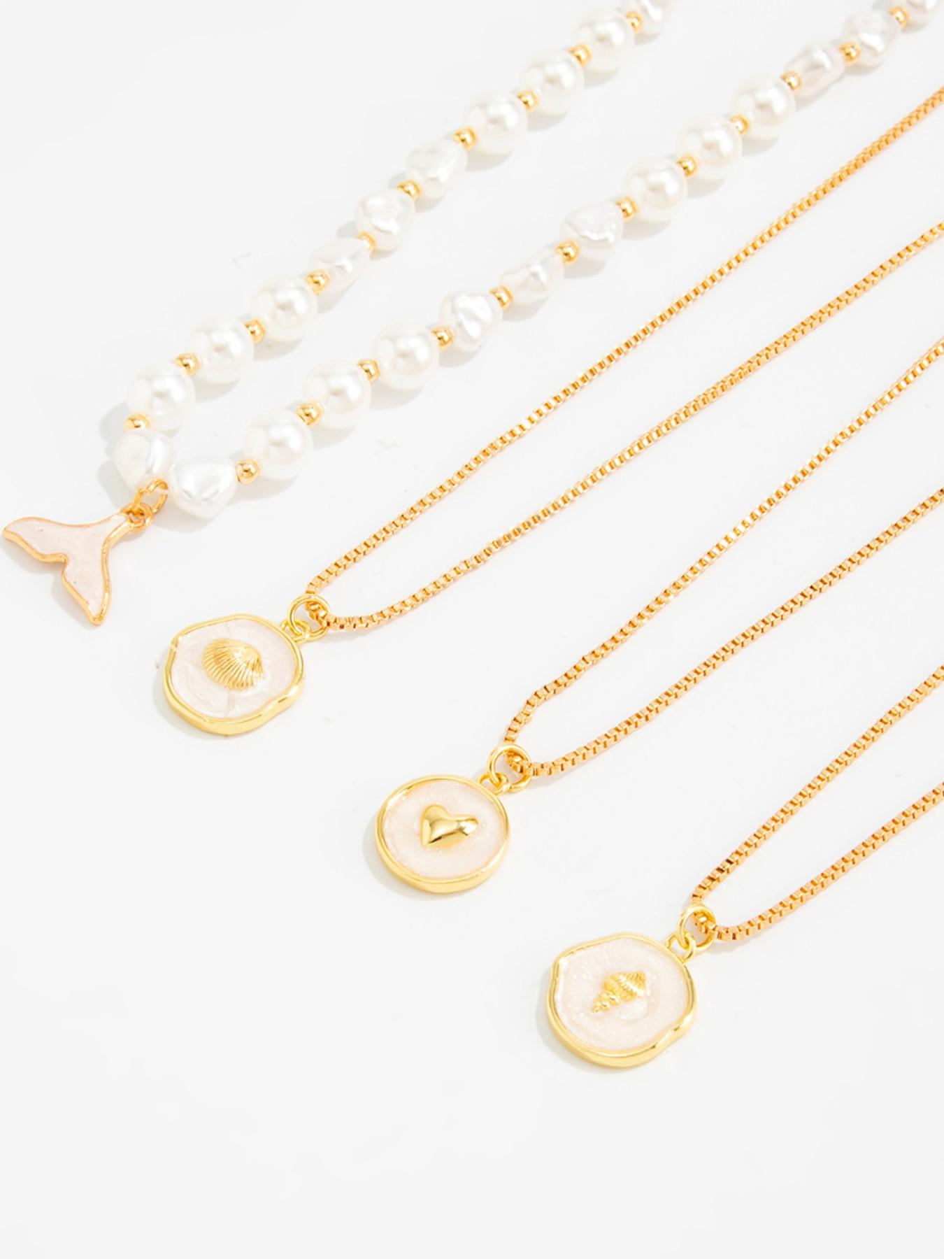 Women's Elegant Necklace Set, Copper-Clad Iron Chain Material, All Season Jewelry Gift for Women, Daily Wear & Party Accessories