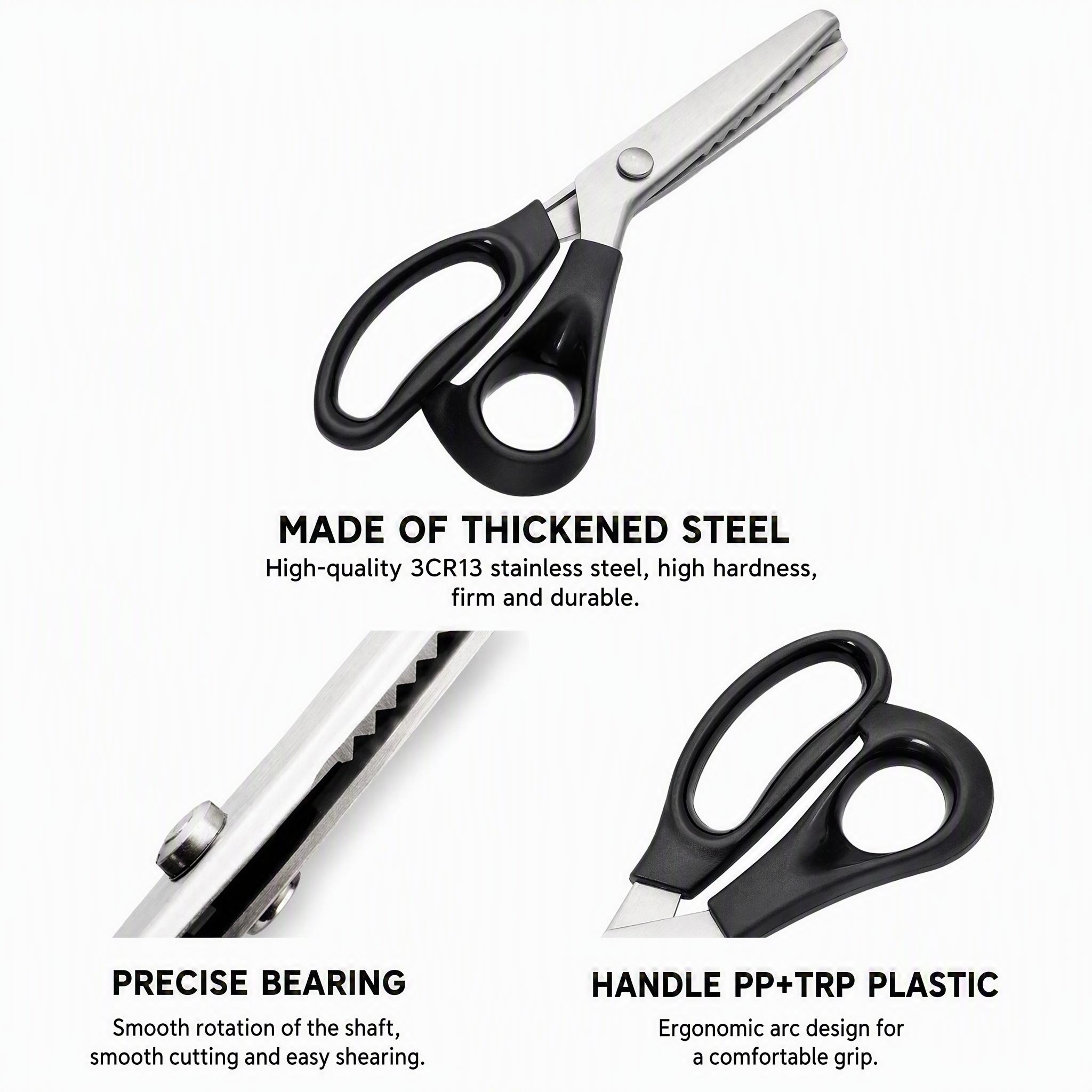 Stainless Steel Zig Zag Scissors with Serrated Teeth - Perfect for DIY Crafts, Sewing Accessories and Supplies, Lace, Dressmaking, Sewing & Tailoring - Durable & Sharp, Crafting Sewing Tools-YY1