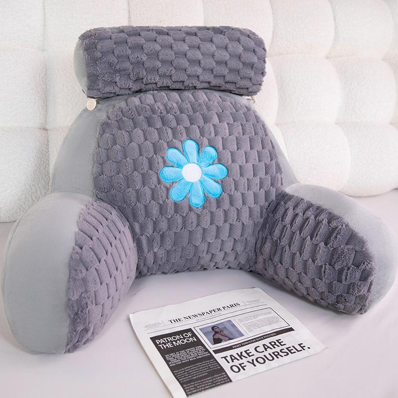 Extra Large Reading Pillow with Detachable Neck Roll, Plush Bed Rest Pillow for Adults, Perfect for TV Gaming Relaxing at Home