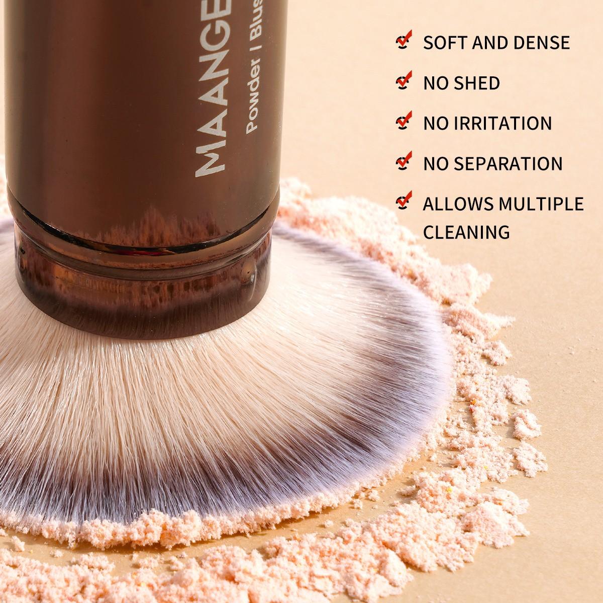 Maange 6-Piece Aluminum Tube Makeup Brush Set, Blush Brush, Powder Brush, Contour Brush, Concealer Brush, Highlighter Brush, Cosmetic Tools