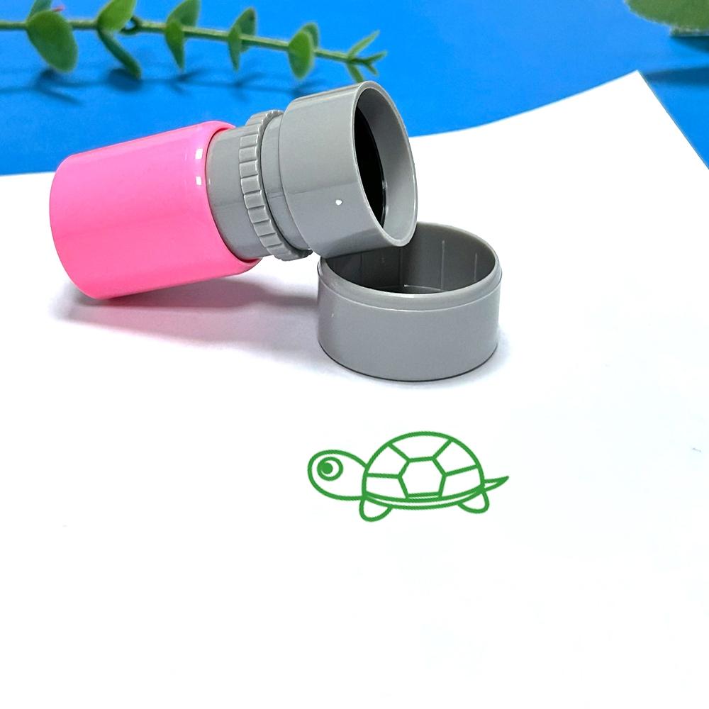 Turtle Pattern Handmade Stamps for Scrapbooking, Classroom Activities, Teacher Rewards, Fun Marking Stamps, Round Press-On Stamps