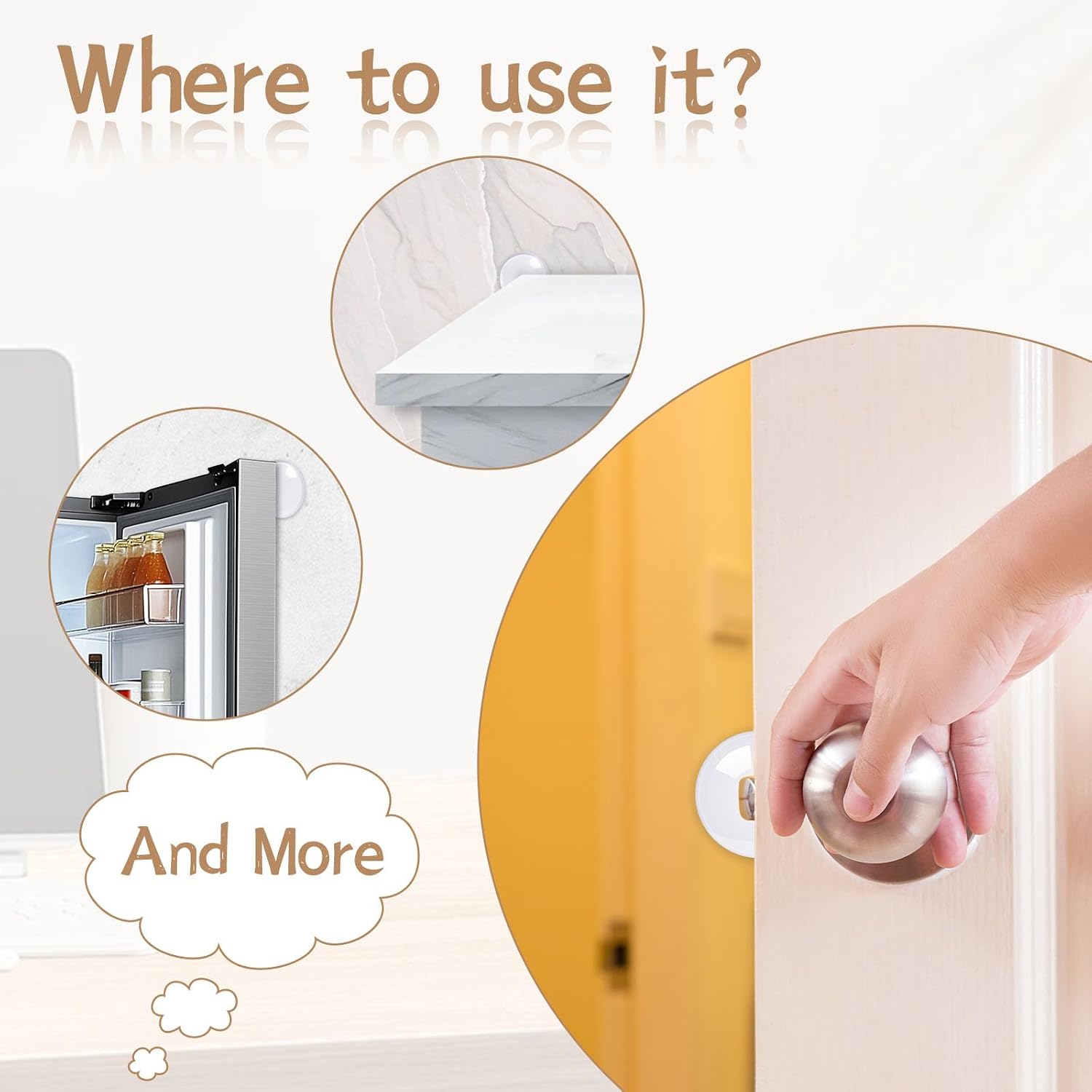 Door Stoppers for Wall, 6-Pack 1.57" Clear  Bumpers | Door Knob Wall Protector, Self-Adhesive , Quiet Shock-Absorbent Wall Bumpers