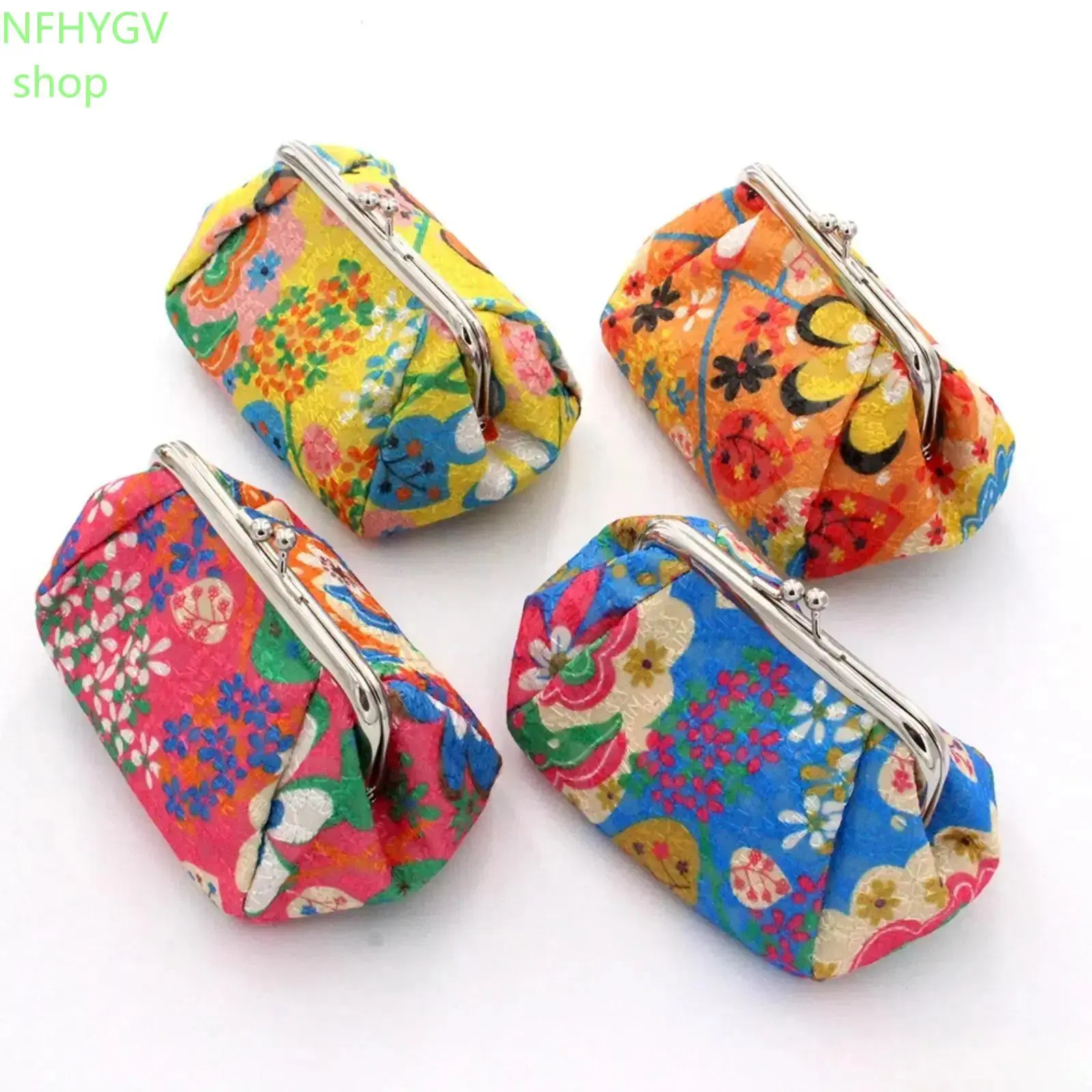 Embroidered Fabric Coin Purse For Women, Vintage Kiss Lock Wallet, Cute Handmade‑Style Keychain Pouch, Aesthetic Mini Clutch For Small Cards, Coins, Travel And Everyday Use