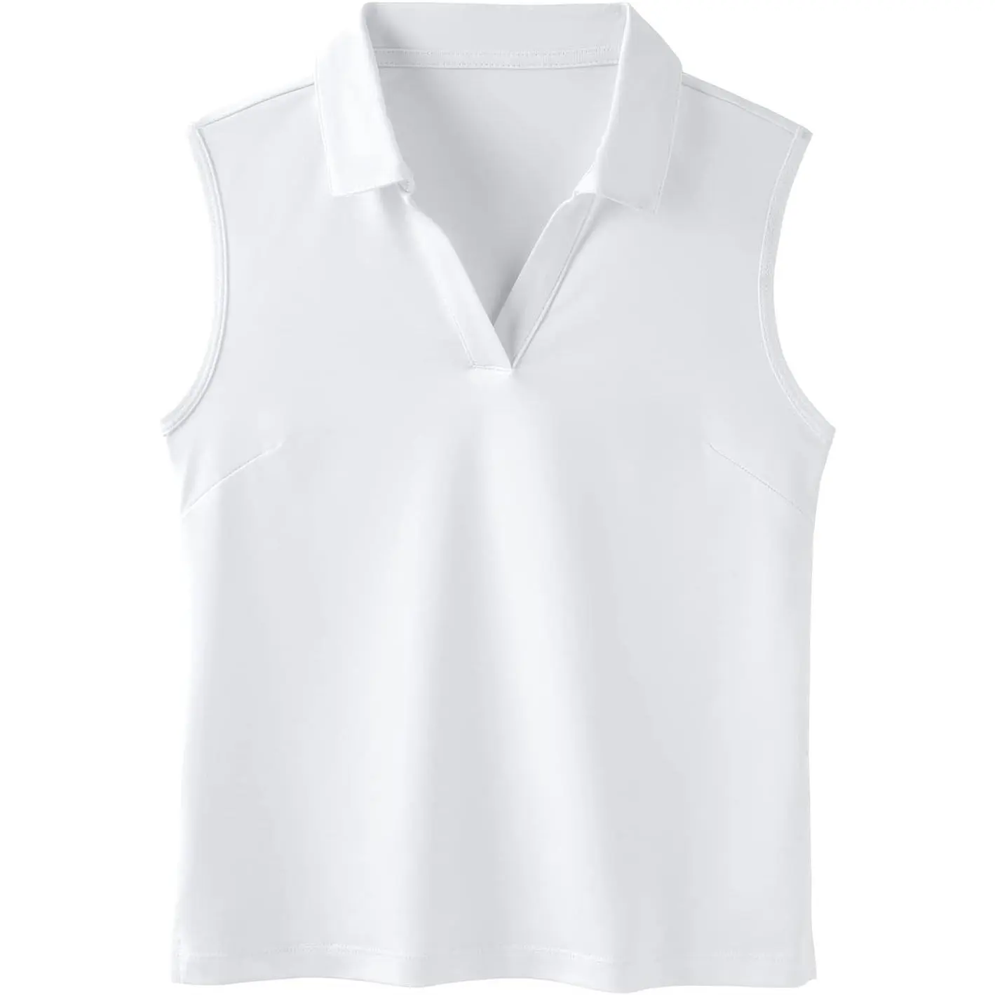 Girls' Sleeveless V-Neck Golf Polo Shirts, Kids' Golf Wear for 5-12 Years, Tops