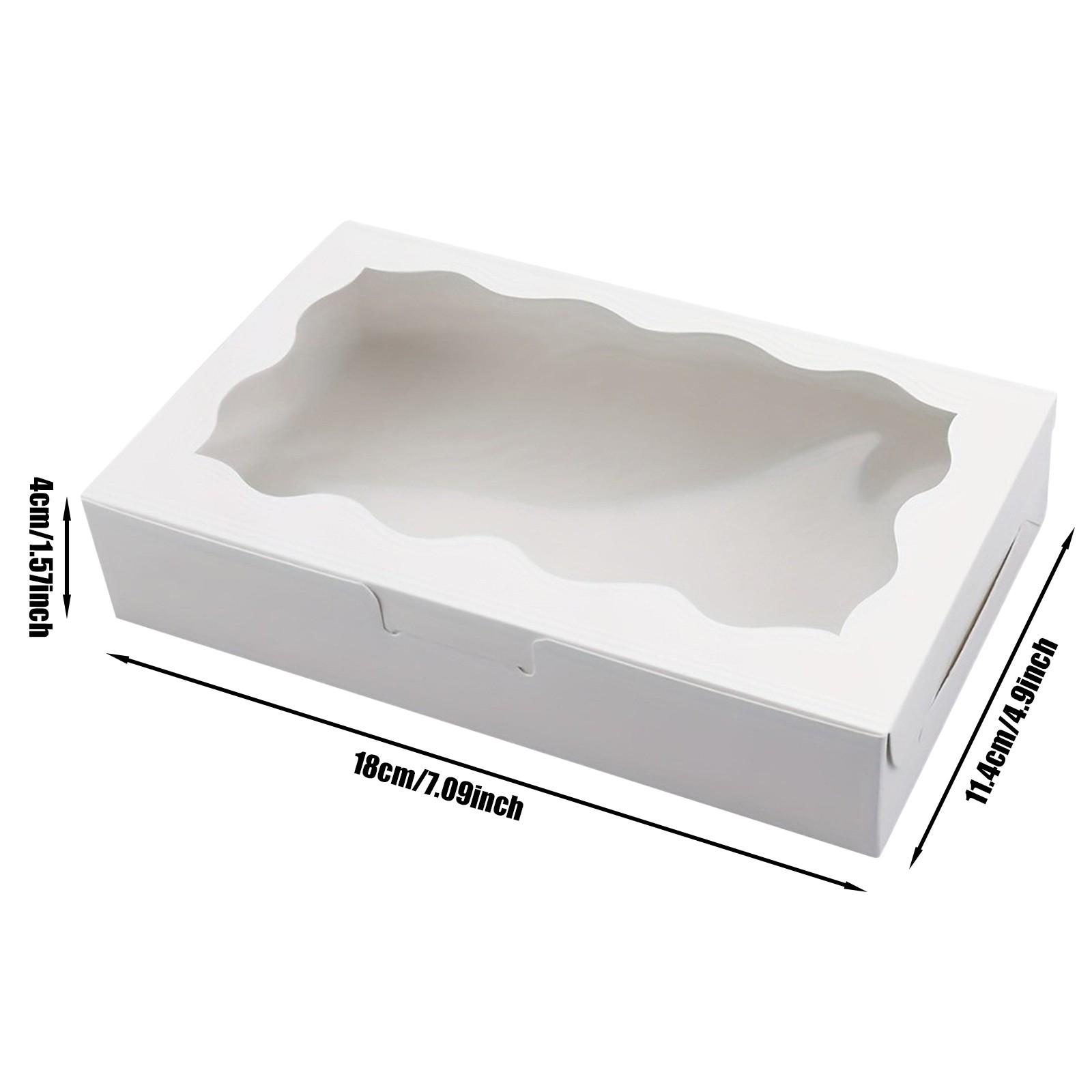 White Cookie Boxwith Window 7.09x4.9x1.75 Inch TwoUses Pastry Biscuit Bakery Box ForPackaging Bakeware