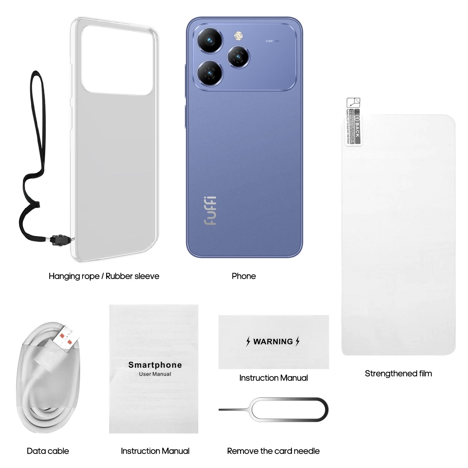 Fuffi M17 Pro Mini Smartphone - 5.36-Inch HD Screen, 4GB RAM 32GB ROM, Quad-Core Processor, Fingerprint Sensor, 4G Dual SIM, 2500 mAh Battery - Integrated Metal Frame with Phone Lanyard & Protective Case