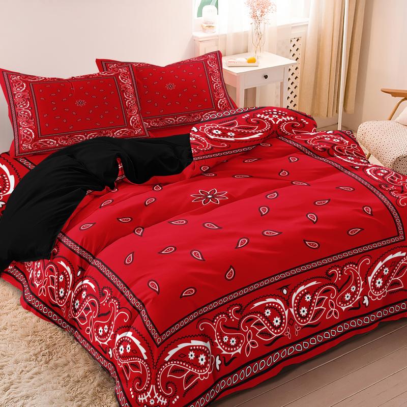 Mandala Floral Pattern Decorative Duvet Cover Set, 3 Counts/set Including 1 Duvet Cover & 2 Pillowcase without Filler, Soft Comfortable for Home Bedroom