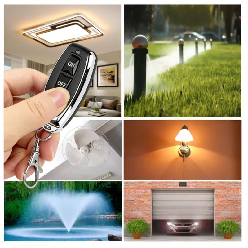 Universal 433 Mhz Wireless Clone Switch, 2-Button Gate Garage Door Control, Duplicator Remote Control Key, Lithium Button Cell Batteries Included